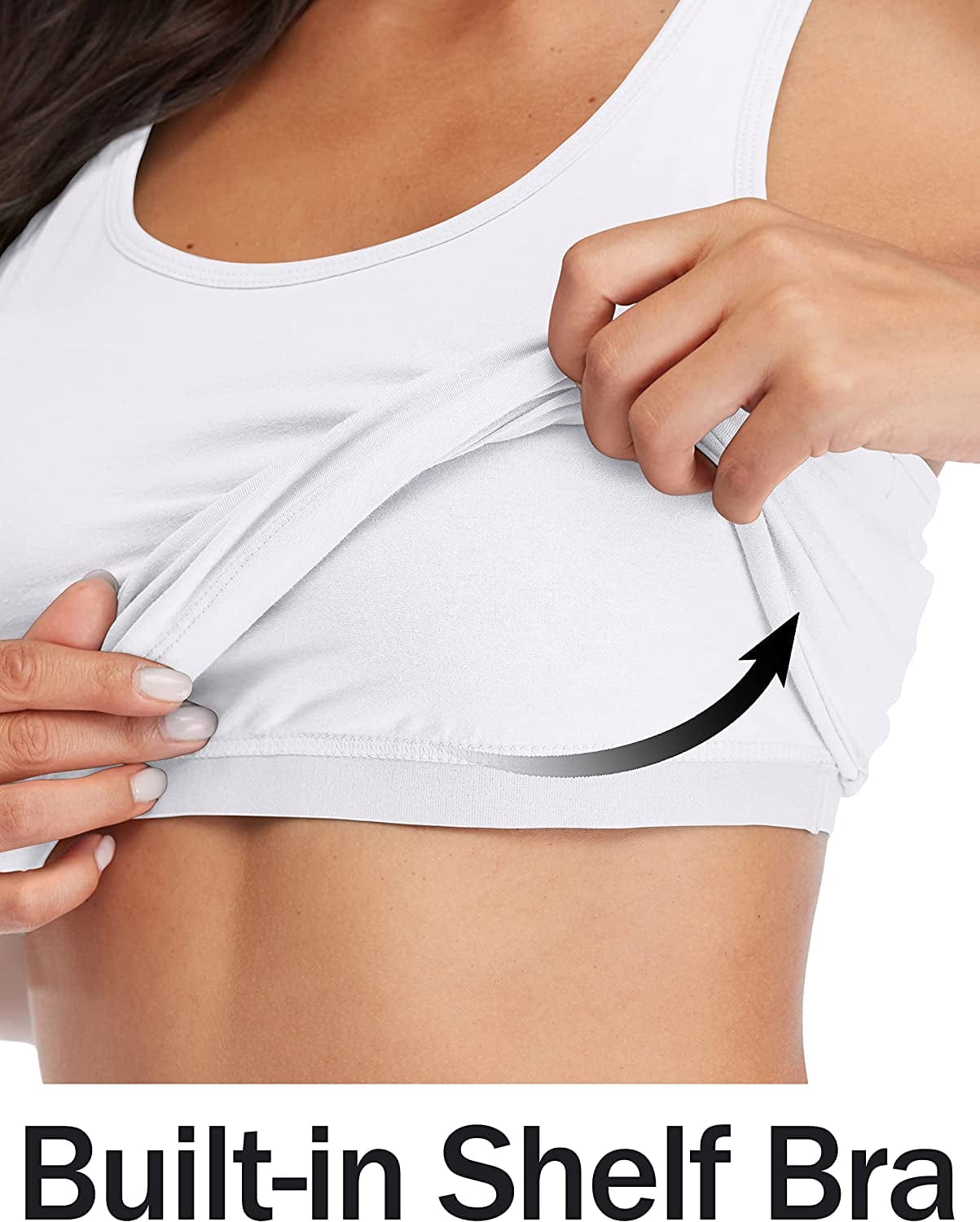 Beautyin Women Tank Top with Shelf Bra Racerback Workout Yoga Tops Undershirt