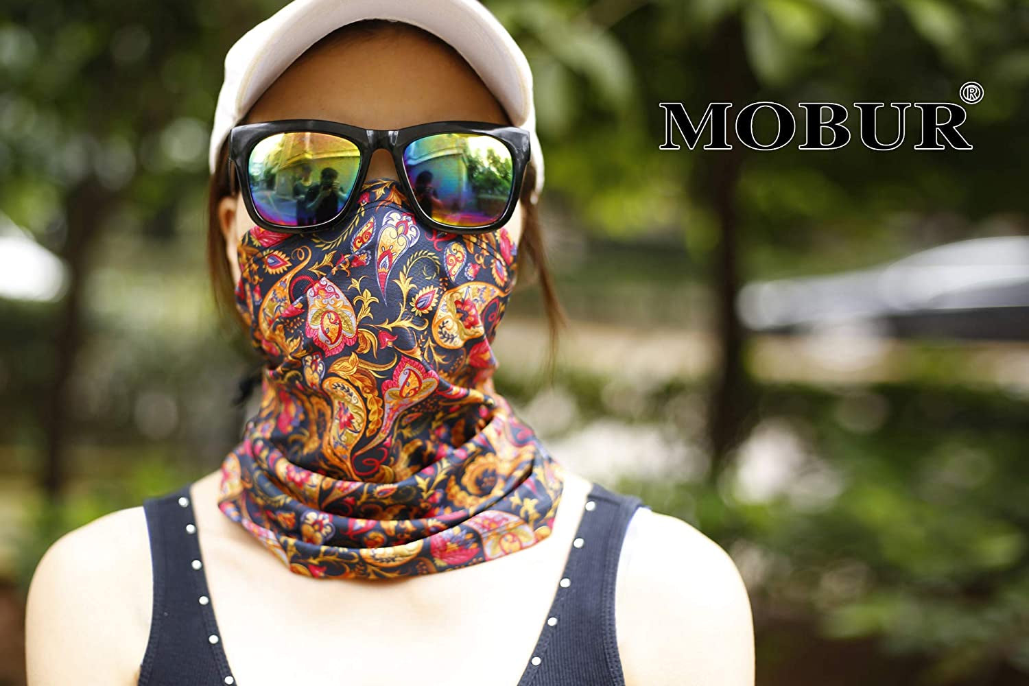 MOBUR Neck Gaiter Face Scarf Mask Bandana Dust Face Mask Headband with Adjustable Tie behind Head Straps Apparel & Accessories > Clothing Accessories > Bandanas & Headties MOBUR   