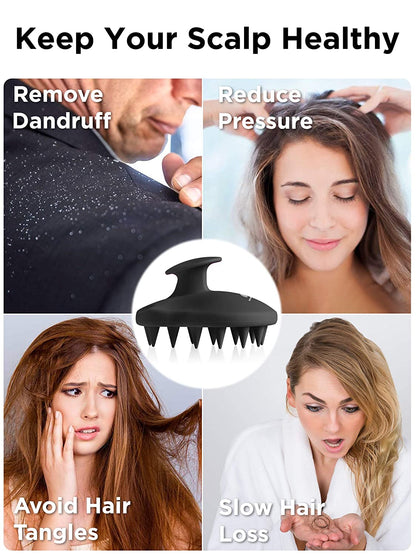HEETA Hair Scalp Massager Shampoo Brush, Upgraded Full Silicone Integrated Design Hair Care Brush with Soft Silicone Bristles, Head Massager for Remove Dandruff and Hair Growth (Black) Health & Beauty > Personal Care > Hair Care HEETA   