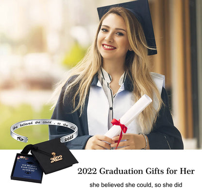 M MOOHAM Graduation Gifts for Her Him 2022, Inspirational Graduation Bracelets Class of 2022 High School College Graduation Gifts for Her with Graduation Box Apparel & Accessories > Jewelry > Bracelets M MOOHAM   