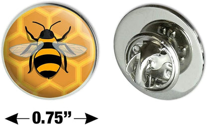 Bee on Honeycomb Metal 0.75" Lapel Hat Pin Tie Tack Pinback