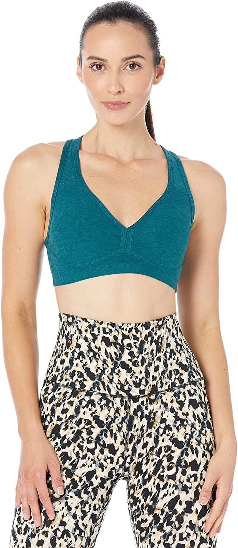 Beyond Yoga Women'S Spacedye Lift Your Spirits Bra Deep Sea Heather / Medium