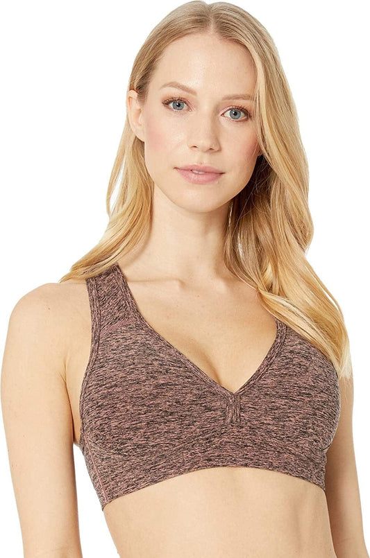 Beyond Yoga Women'S Spacedye Lift Your Spirits Bra Black-pink Lei / Medium