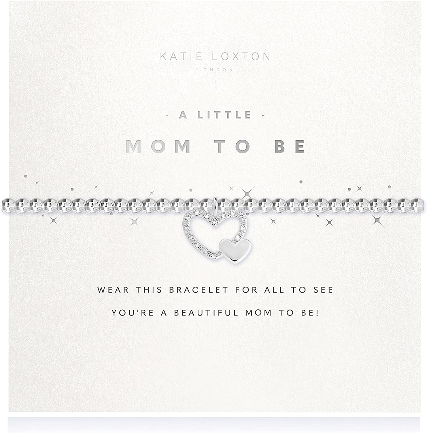 Katie Loxton a Little Family Womens Stretch Adjustable Band Fashion Faceted Charm Bracelet Apparel & Accessories > Jewelry > Bracelets Katie Loxton MOM TO BE  