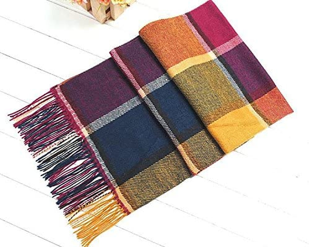 Wander Agio Women'S Fashion Long Shawl Big Grid Winter Warm Lattice Large Scarf Apparel & Accessories > Clothing Accessories > Scarves & Shawls Wander Agio   