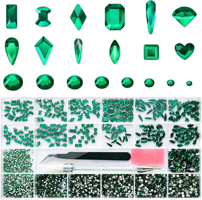 Molisaka Black Nail Art Rhinestones, Glass Flat Back Rhinestones for Nails Decorations, Bling Crystals Nail Gems for Nail Design, 3D Nail Jewels Set with Rhinestone Picker Tools (2320Pcs) Health & Beauty > Personal Care > Cosmetics > Cosmetic Tools > Nail Tools Molisaka 21 Grids Green  
