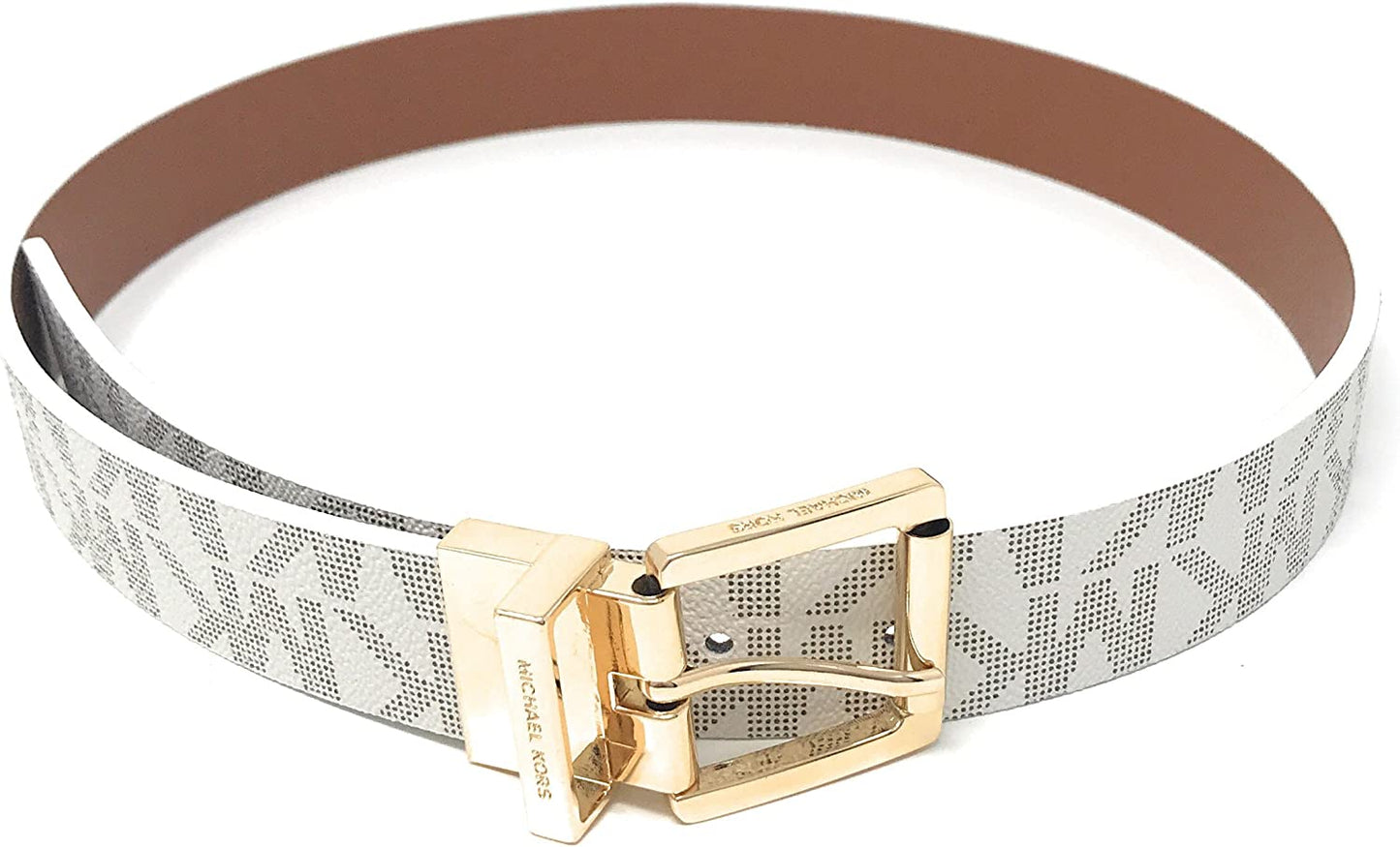 Michael Kors Women'S Mk Logo Monogramed Reversible Buckle Belt Apparel & Accessories > Clothing Accessories > Belts Michael Kors   