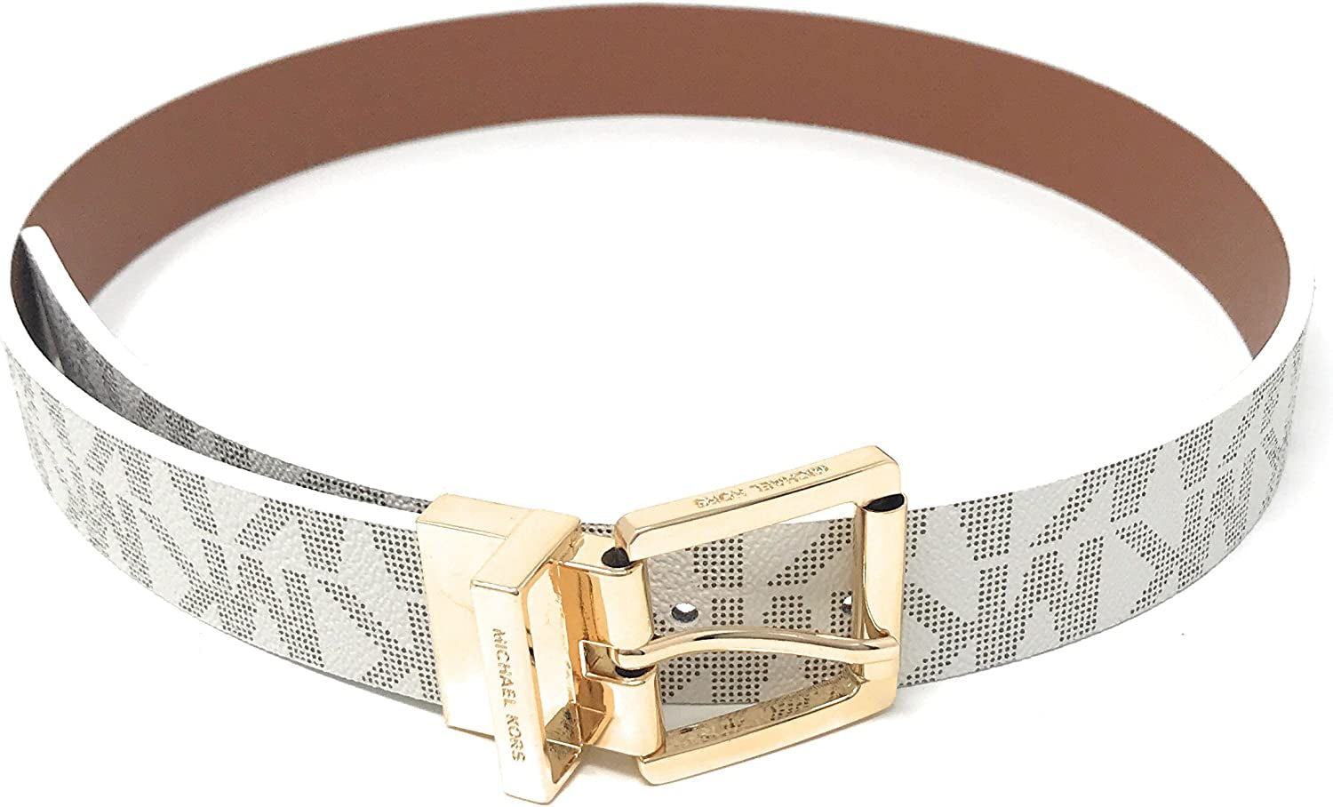 Michael Kors Women'S Mk Logo Monogramed Reversible Buckle Belt Apparel & Accessories > Clothing Accessories > Belts Michael Kors   