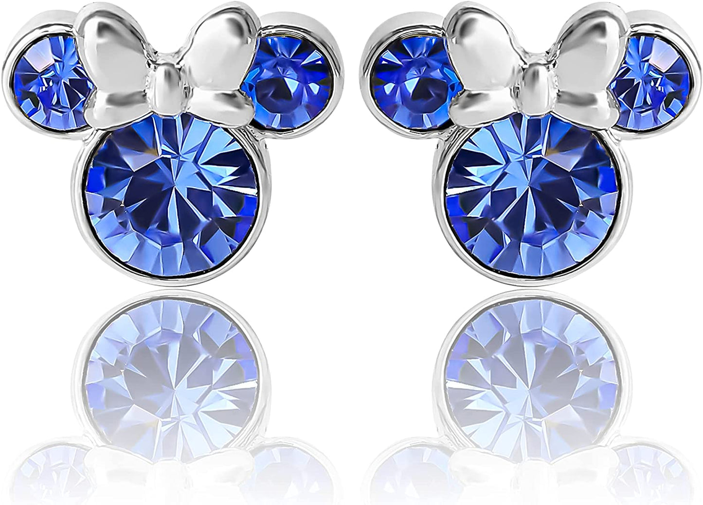 Disney Womens Minnie Mouse Birthstone Stud Earrings - Minnie Mouse Earrings - Birthstone Jewelry - Disney Jewelry Apparel & Accessories > Jewelry > Earrings Disney September-Sapphire Crystal  