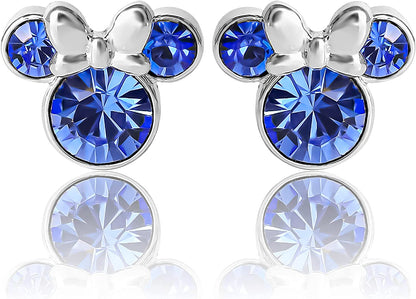 Disney Womens Minnie Mouse Birthstone Stud Earrings - Minnie Mouse Earrings - Birthstone Jewelry - Disney Jewelry Apparel & Accessories > Jewelry > Earrings Disney September-Sapphire Crystal  
