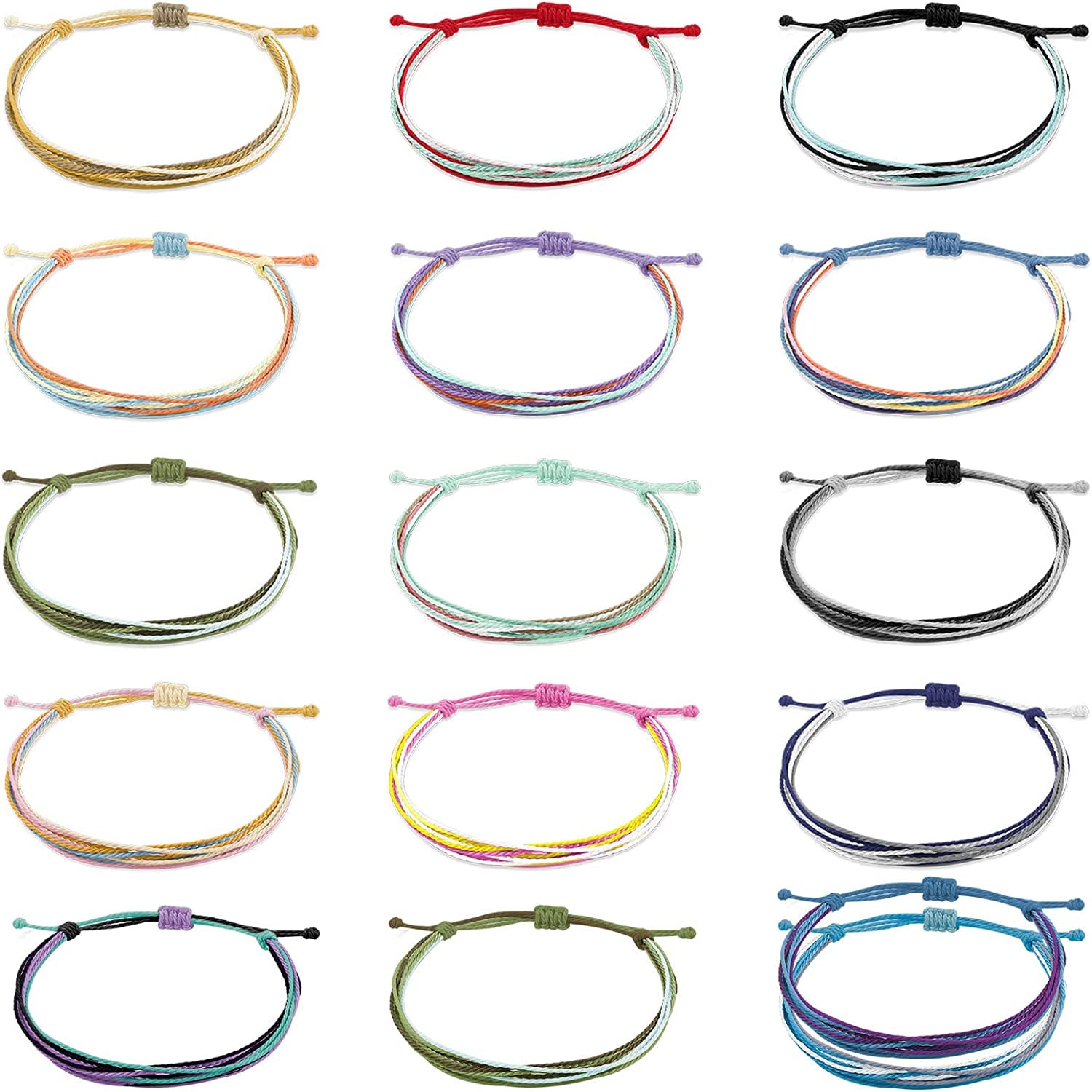 Boho String Bracelets for Women Waterproof Wave Surfer Bracelets for Summer Adjustable Rope Braided Bracelets Gifts for Teen Girls Cute Friendship Bracelets Pack Gifts for Holiday Apparel & Accessories > Jewelry > Bracelets Harry and Henry Set E-16Pcs  