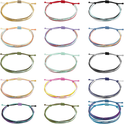 Boho String Bracelets for Women Waterproof Wave Surfer Bracelets for Summer Adjustable Rope Braided Bracelets Gifts for Teen Girls Cute Friendship Bracelets Pack Gifts for Holiday Apparel & Accessories > Jewelry > Bracelets Harry and Henry Set E-16Pcs  