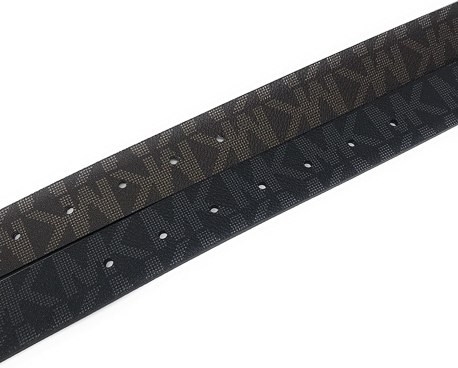 Michael Kors Women'S 30Mm Brown to Black Reversible MK Logo Monogram Synthetic Leather Belt Apparel & Accessories > Clothing Accessories > Belts Michael Kors   