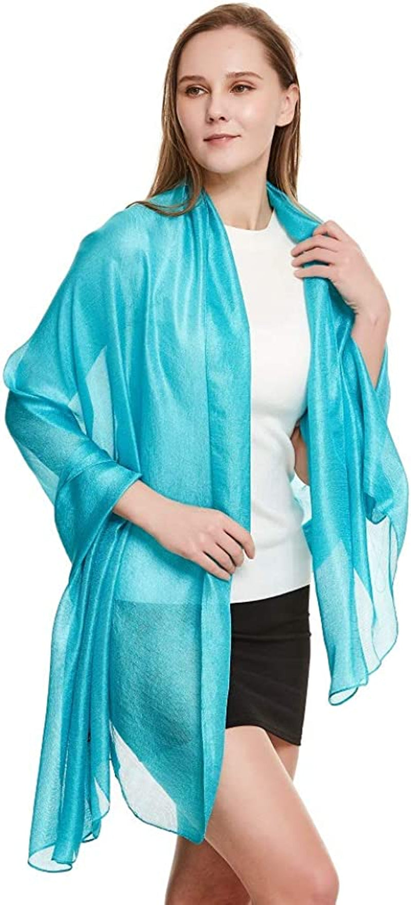 Wedding Shawl Metallic Sparkle Party Formal Shawls and Wraps for Evening Dresses Apparel & Accessories > Clothing Accessories > Scarves & Shawls The Twins Dream Teal Sparkle One Size 
