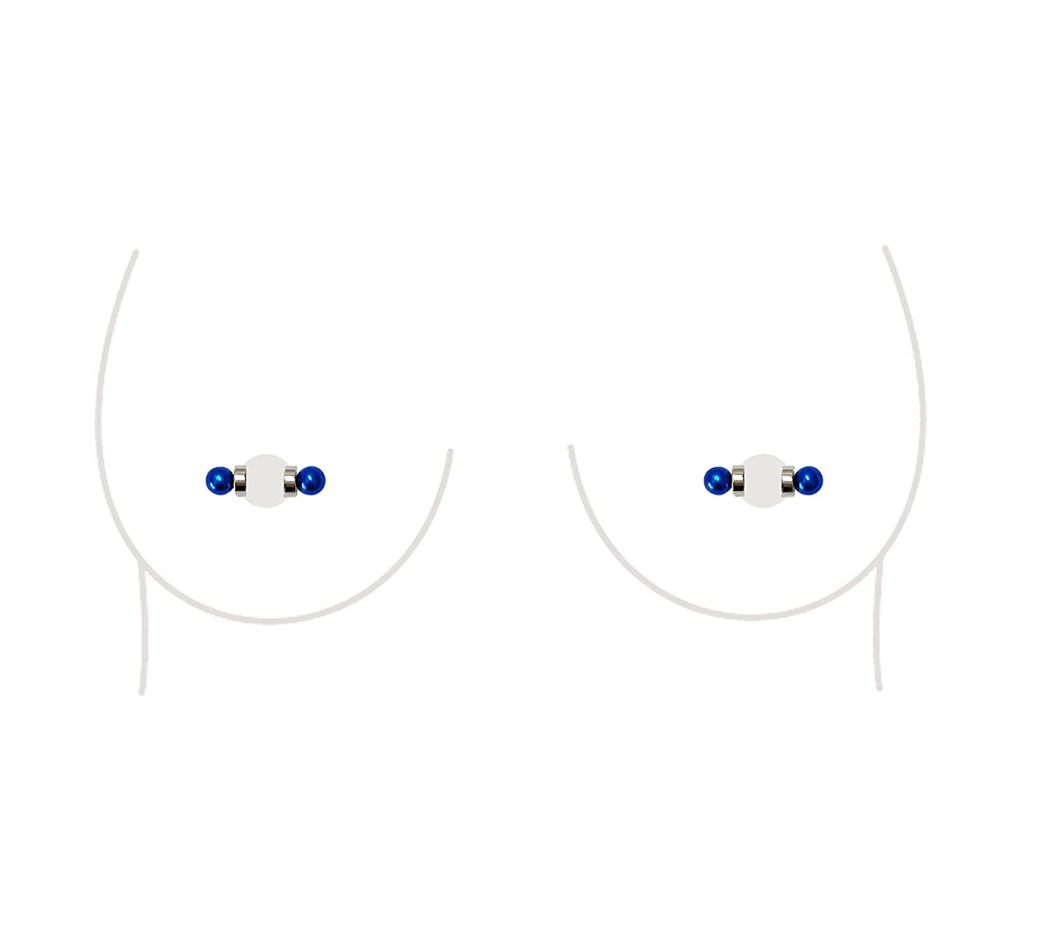 Non-Piercing Nipple Ring Magnetic Barbell Stud Fake Body Jewelry for Women (B - Black (Regular)) Apparel & Accessories > Jewelry > Body Jewelry All Body Art B - Regular (Blue)  