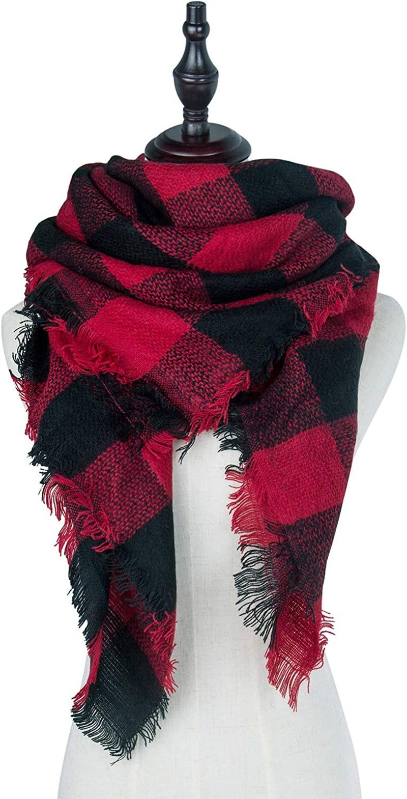 Plaid Blanket Scarf Winter Fall Scarfs for Women, Warm Soft Chunky Oversized Tartan Shawls Wraps Scarves Apparel & Accessories > Clothing Accessories > Scarves & Shawls Chalier   