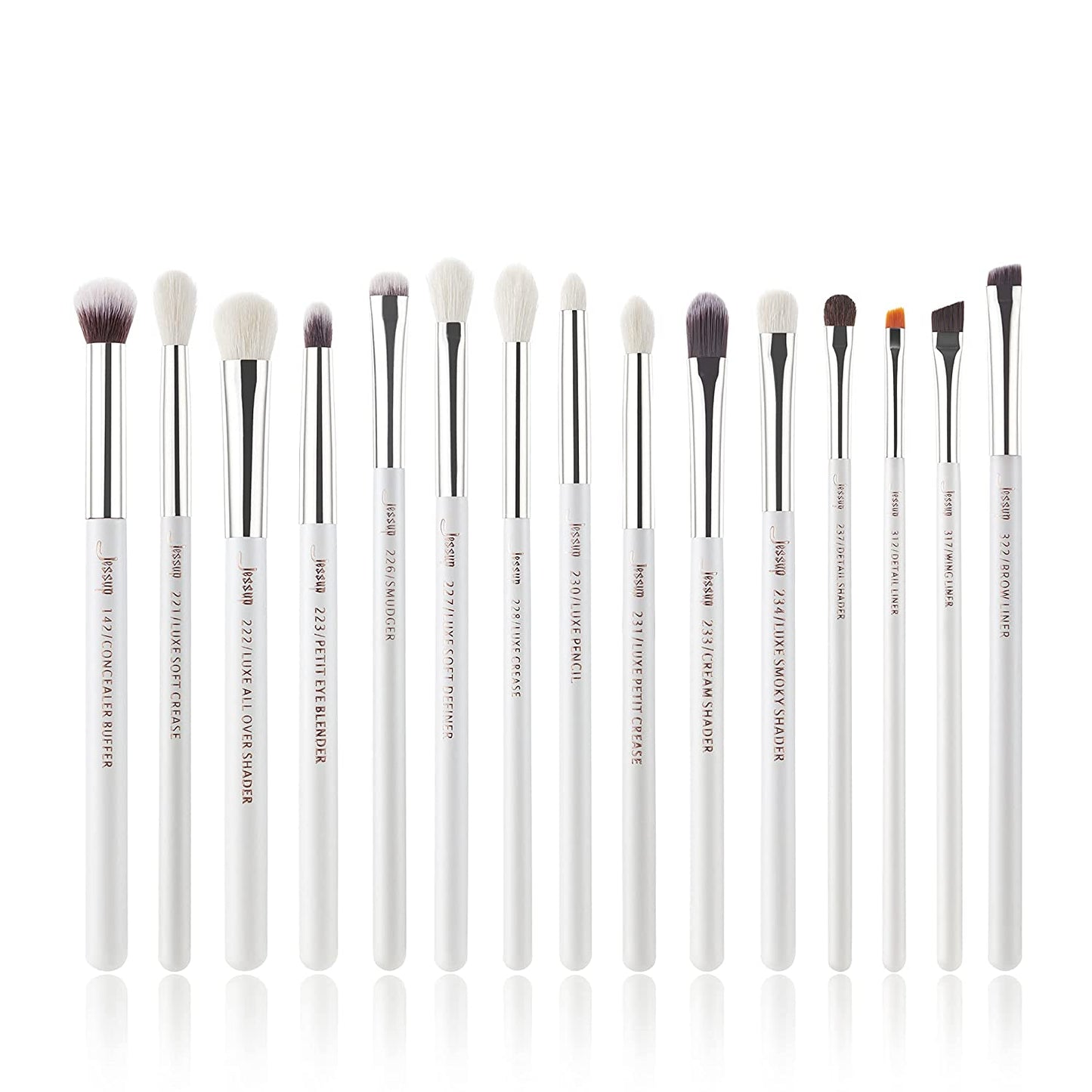 Jessup 15Pcs Professional Makeup Brushes Set Make up Brush Tools Kit Eye Liner Shader Wood Handle Natural-Synthetic Hair Brushes Pearl Black/Rose Gold T157 Health & Beauty > Personal Care > Cosmetics > Cosmetic Tools > Makeup Tools Jessup Pearl White/Silver  