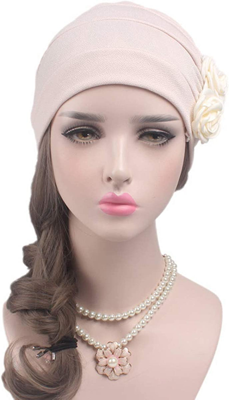 Ever Fairy 3 Colors Chemo Cancer Head Scarf Hat Cap Ethnic Cloth Print Turban Headwear Women Stretch Flower Muslim Headscarf (3 Colors Back-H1) Apparel & Accessories > Clothing Accessories > Headwear Ever Fairy   