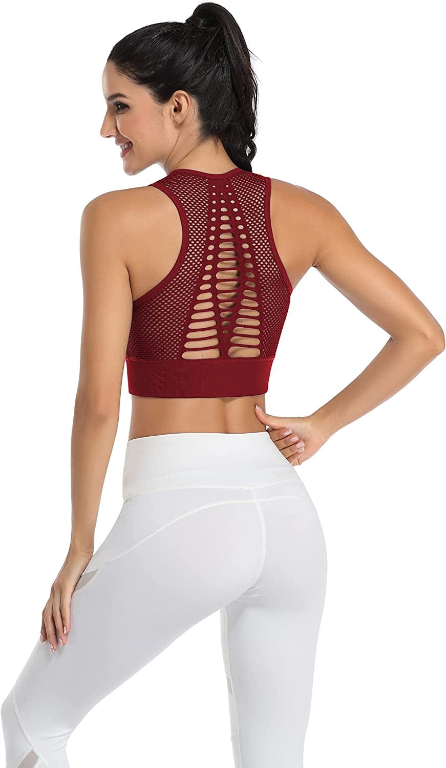 BHRIWRPY Soft Padded Sport Bras for Women - Everyday Cute Supportive for Yoga Running Workout Exercise Pack of 3