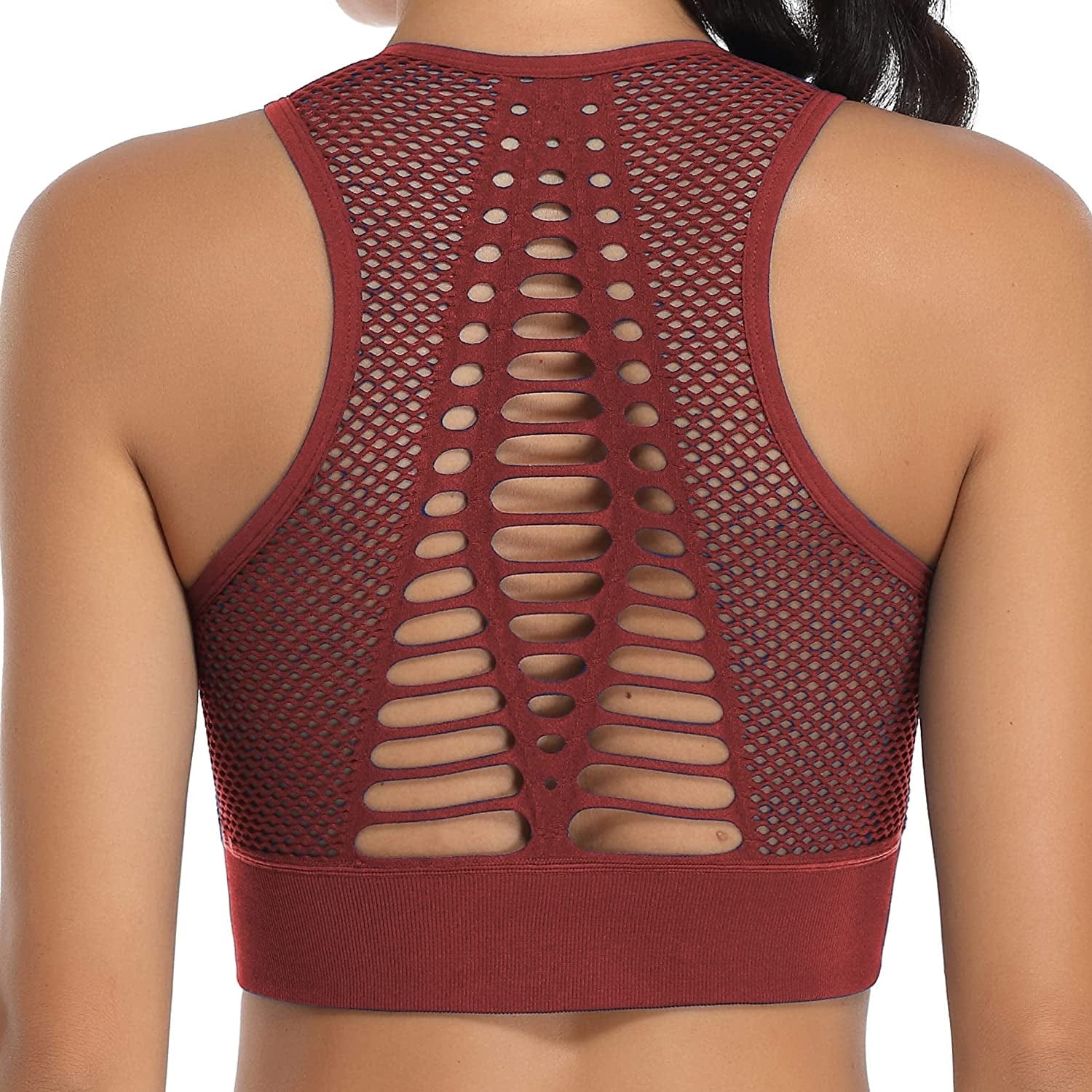 BHRIWRPY Soft Padded Sport Bras for Women - Everyday Cute Supportive for Yoga Running Workout Exercise Pack of 3