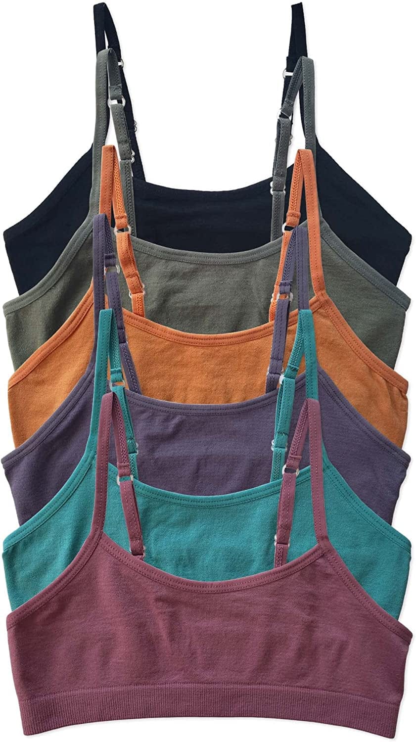 Big Girls 6 Pack Seamless Training Comfort Bras Festival / Small