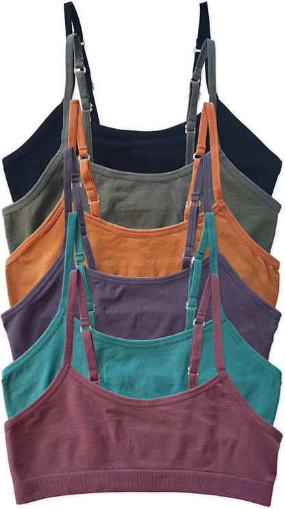 Big Girls 6 Pack Seamless Training Comfort Bras Festival / Small