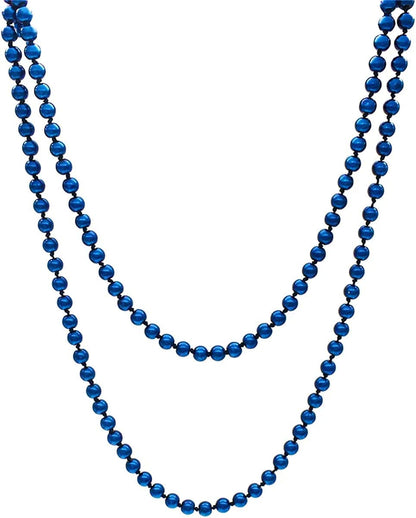 Big Pearl Necklace for Women Chunky Pearl Necklace and Earring Set Large Pearl Costume Necklace 1920S Pearl Necklace Faux Pearls Gatsby Accessories Blue pearl necklace