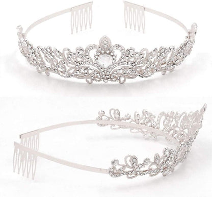 "Birthday Queen"Sash and Rhinestone Crown Set - Glitter Silver Fabric with Black Foil Letters Birthday Sash for Women + Rhinestone Crown Set Birthday Party Gifts Birthday Party Supplies Apparel & Accessories > Clothing Accessories > Sashes YULIPS   