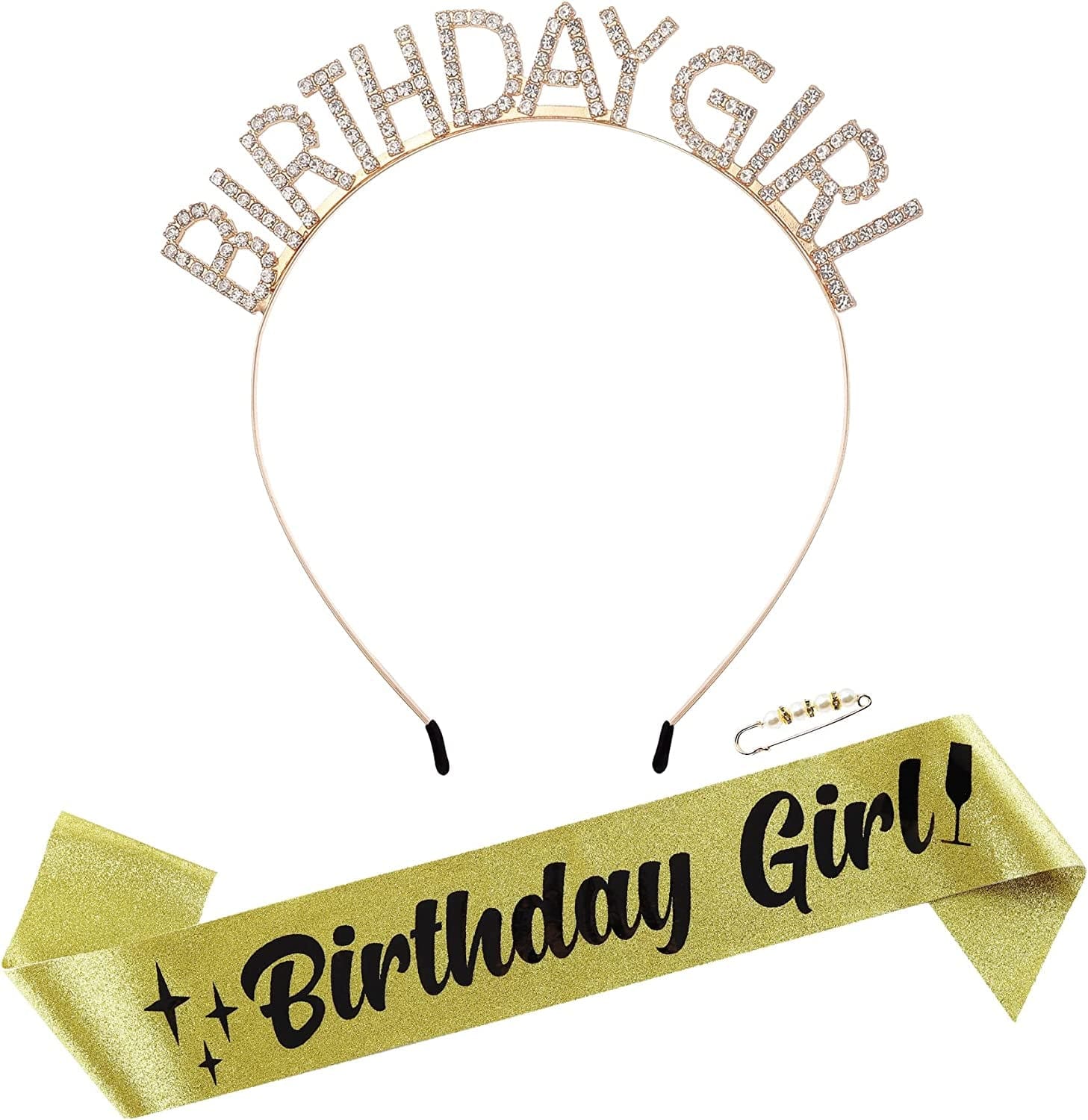'Birthday Queen' Sash for Women and Girls,Gold Foil Soft Satin Black Sash,Sweet Happy Princess Party Decorations Gift,21St,30Th,40Th,50Th or Any Other Birthday Party Supplies Apparel & Accessories > Clothing Accessories > Sashes MGJSRNH Gold  