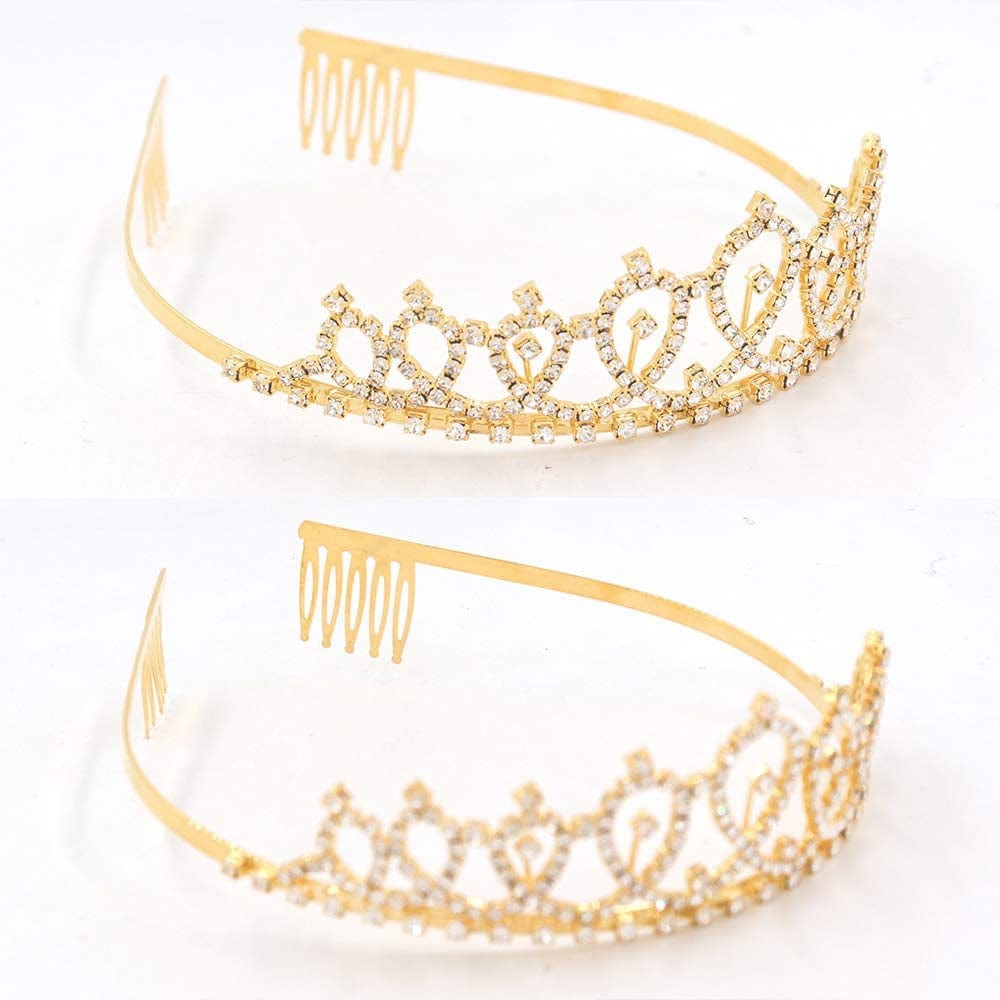 "Birthday Queen" Sash & Rhinestone Tiara Kit - 21St 30Th Birthday Gifts Birthday Sash for Women Birthday Party Supplies (Gold Glitter with Black Lettering) Apparel & Accessories > Clothing Accessories > Sashes ADBetty   