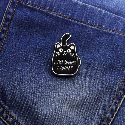 Black Cat Enamel Lapel Pin Funny Cute Cat Enamel Pins for Backpacks Hat Bags Chrismas Birthday Gift