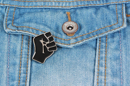 Black Fist Enamel Lapel Pin - Black Lives Matter Lapel Pin - BLM Pin for Backpacks Clothes Hat Decoration - Black Power Pin A-Raised Fist Pin