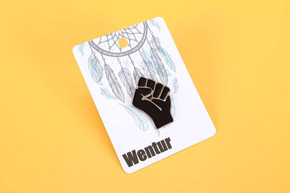 Black Fist Enamel Lapel Pin - Black Lives Matter Lapel Pin - BLM Pin for Backpacks Clothes Hat Decoration - Black Power Pin A-Raised Fist Pin