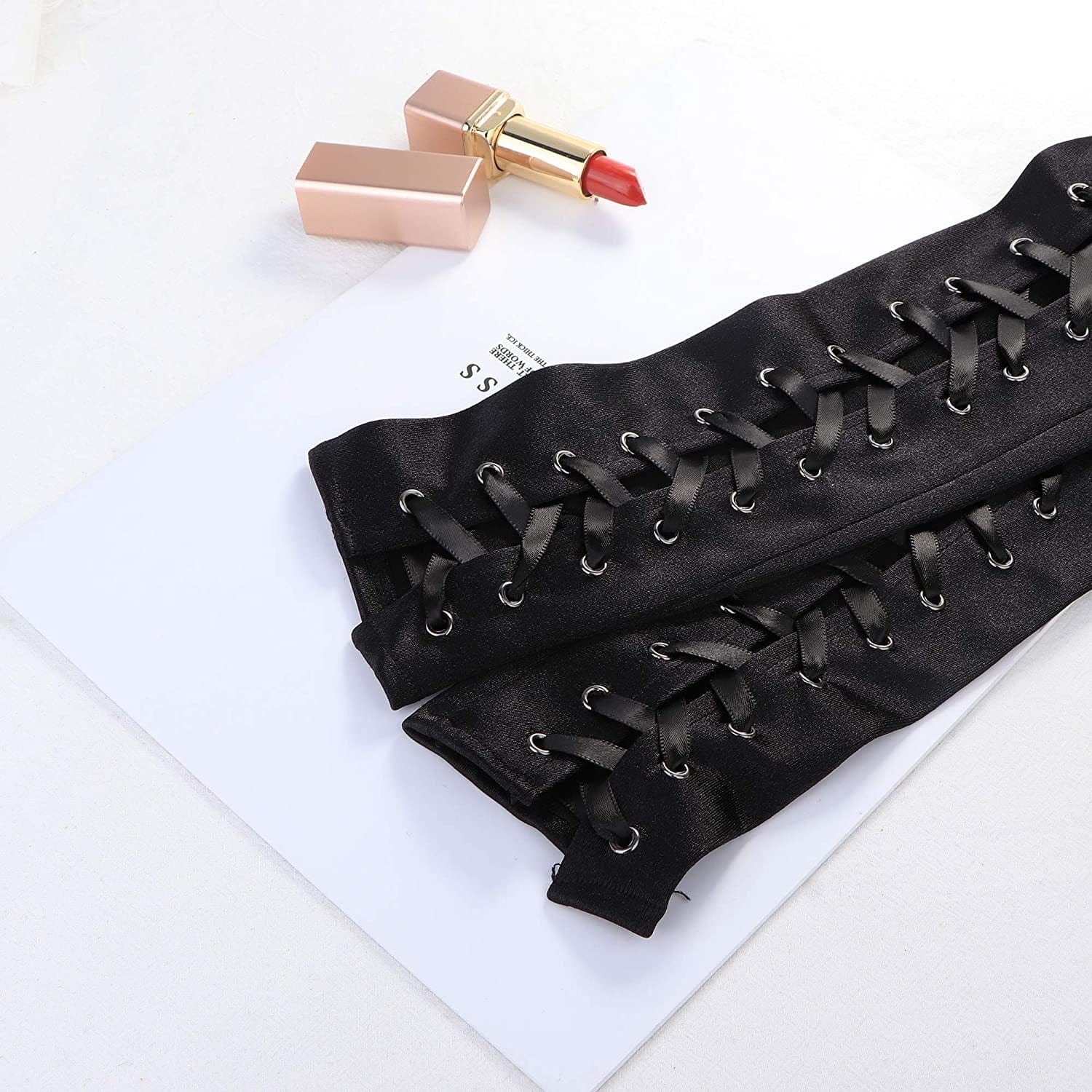 Black Lace Choker Necklace Earring Gloves Jewelry Set for Women Vintage Gothic Style Jewelry for Halloween Costume Cosplay