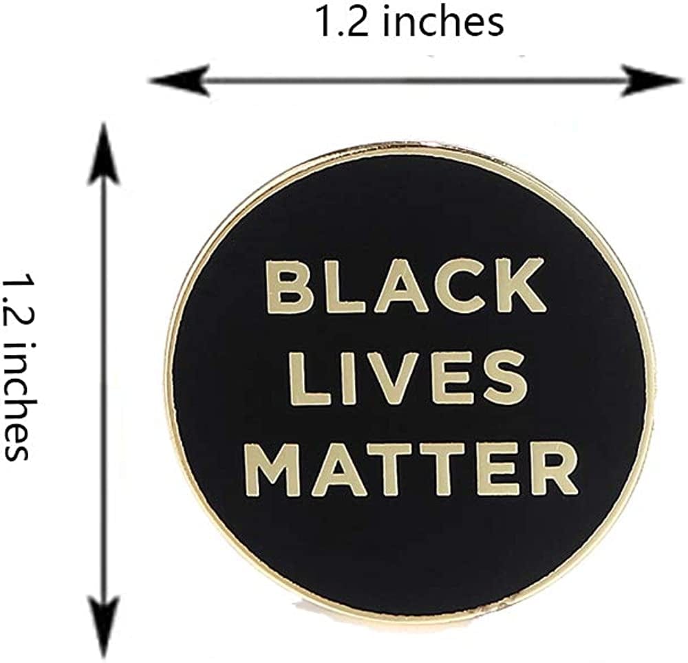 Black Lives Matter Enamel Pin Brooch BLM Lapel Pin Black Raised Fist of Solidarity Badges Set of 2