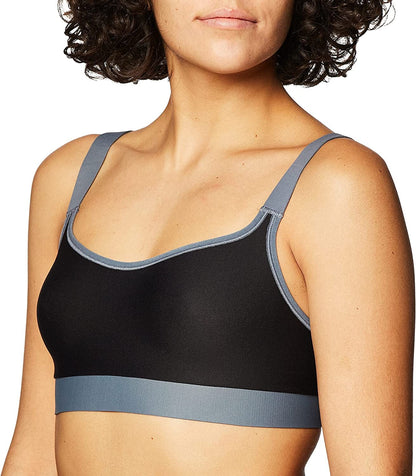 Black Sports Bra, Reversible Wireless Bra, Moisture-Wicking, Smoothtec Wirefree