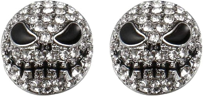 Blingsoul Mare Night Horror Skull Earrings - before Christmas Skellington Crystal Pave Jewelry Promise Gift for Women Bride Mare Night Earrings