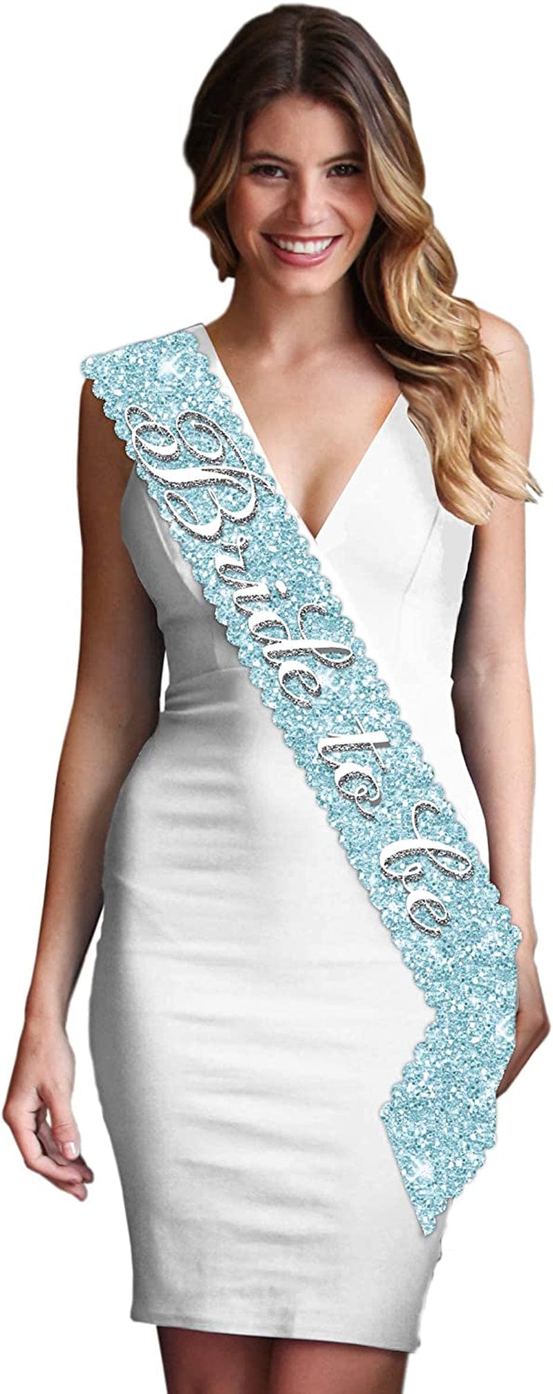 Blue Flirty Bride to Be Sash - Premium BRIDAL GRADE SATIN & Real CRYSTAL Rhinestone Bride to Be Satin Sash - Bachelorette Accessory Bride Gift - Classic Royal Blue Sash(Flrty B2B) Apparel & Accessories > Clothing Accessories > Sashes RhinestoneSash Bride to Be (Ice Blue Sparkle) One Size Fits Most 