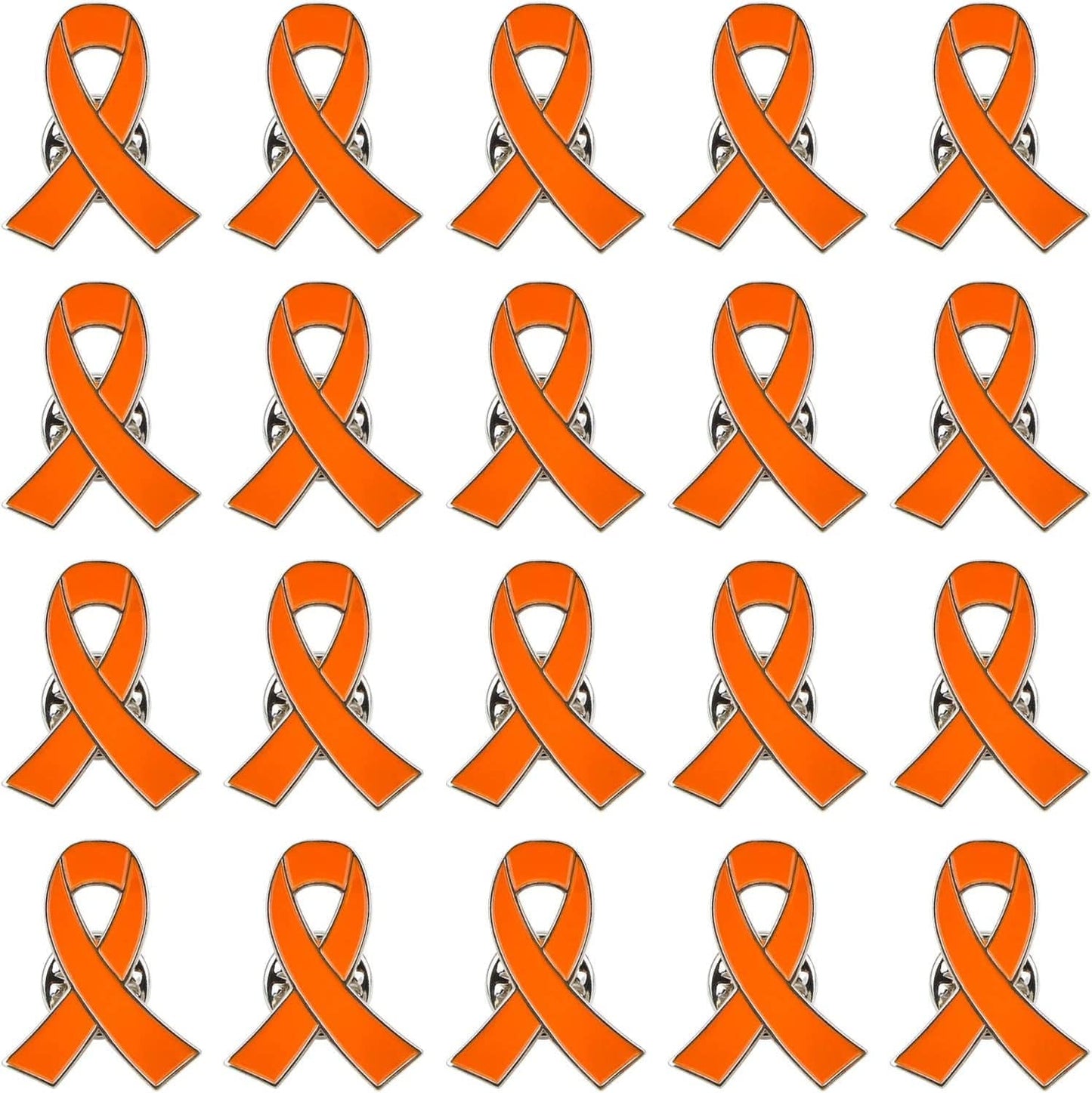 Blue Ribbon Pin, 10 Pcs Awareness Ribbons Lapel Pins Hope Brooch Enamel Jewelry Pins for Man or Women Orange / 20