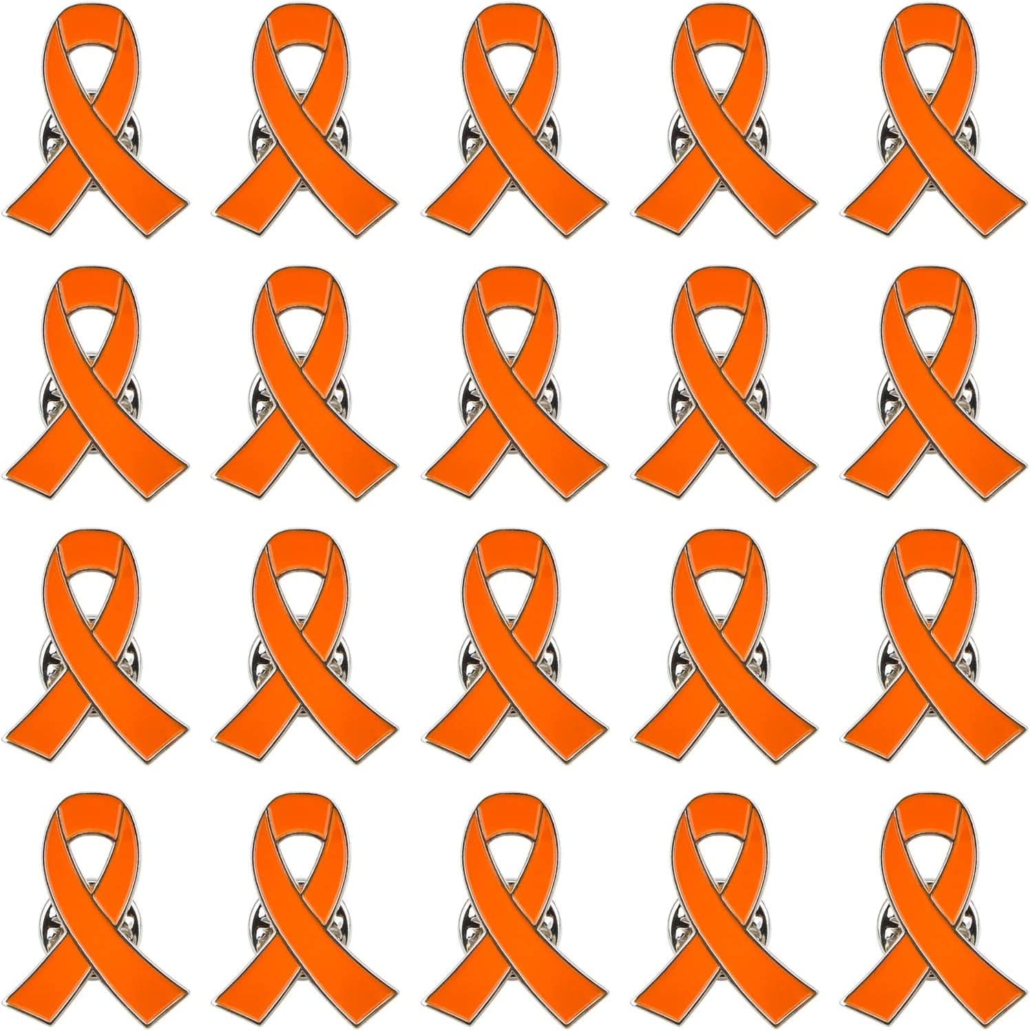 Blue Ribbon Pin, 10 Pcs Awareness Ribbons Lapel Pins Hope Brooch Enamel Jewelry Pins for Man or Women Orange / 20