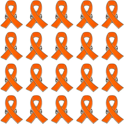 Blue Ribbon Pin, 10 Pcs Awareness Ribbons Lapel Pins Hope Brooch Enamel Jewelry Pins for Man or Women Orange / 20