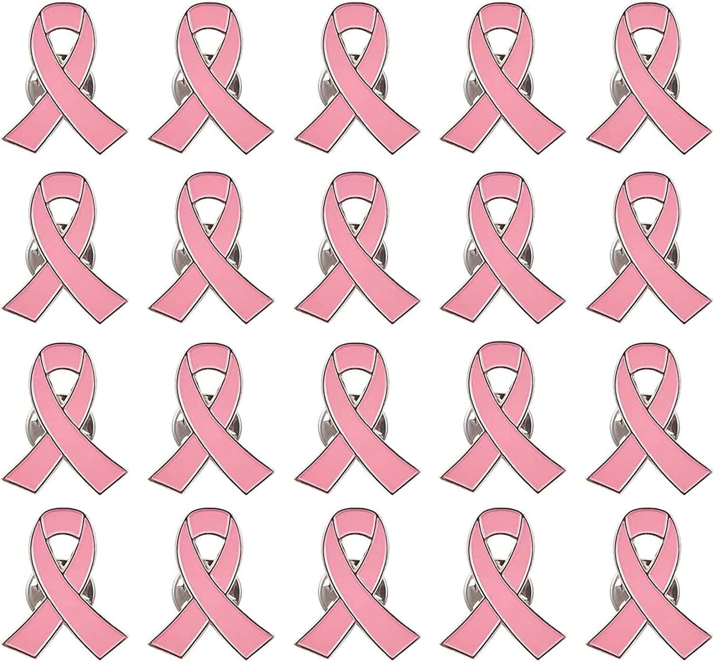Blue Ribbon Pin, 10 Pcs Awareness Ribbons Lapel Pins Hope Brooch Enamel Jewelry Pins for Man or Women Pink / 20