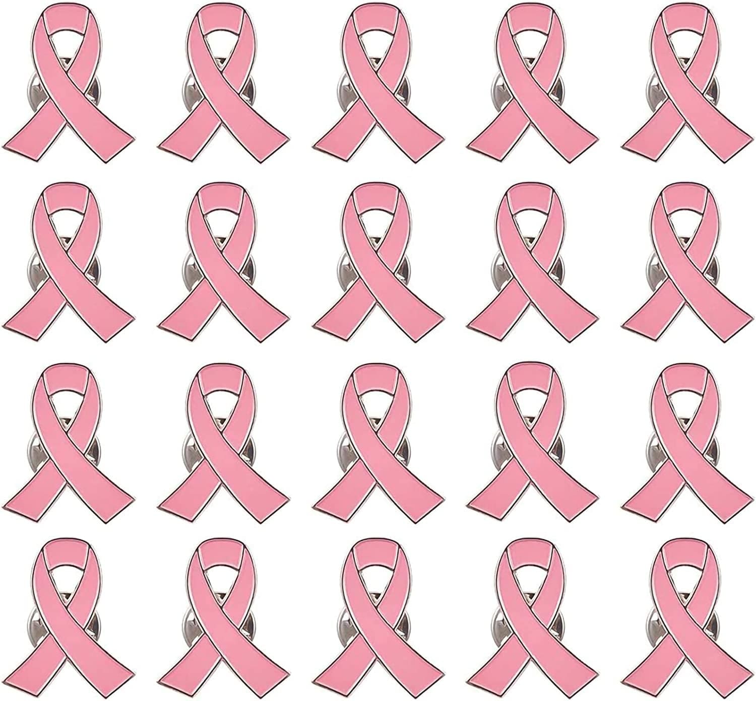 Blue Ribbon Pin, 10 Pcs Awareness Ribbons Lapel Pins Hope Brooch Enamel Jewelry Pins for Man or Women Pink / 20