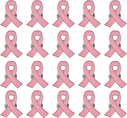 Blue Ribbon Pin, 10 Pcs Awareness Ribbons Lapel Pins Hope Brooch Enamel Jewelry Pins for Man or Women Pink / 20