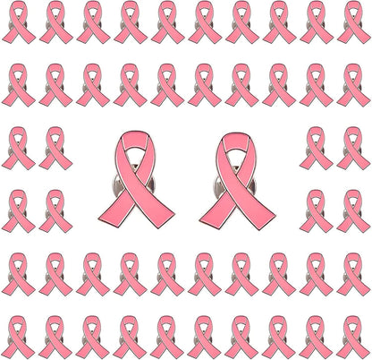 Blue Ribbon Pin, 10 Pcs Awareness Ribbons Lapel Pins Hope Brooch Enamel Jewelry Pins for Man or Women Pink / 50