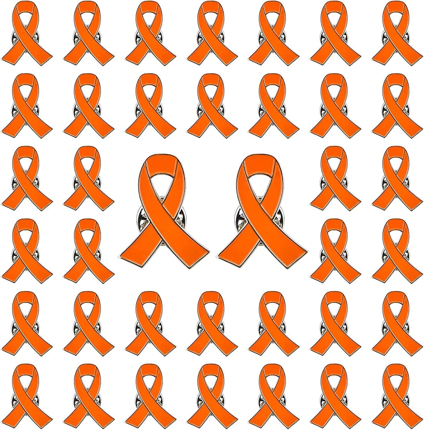 Blue Ribbon Pin, 10 Pcs Awareness Ribbons Lapel Pins Hope Brooch Enamel Jewelry Pins for Man or Women Orange / 50