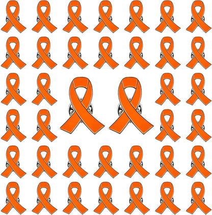 Blue Ribbon Pin, 10 Pcs Awareness Ribbons Lapel Pins Hope Brooch Enamel Jewelry Pins for Man or Women Orange / 50