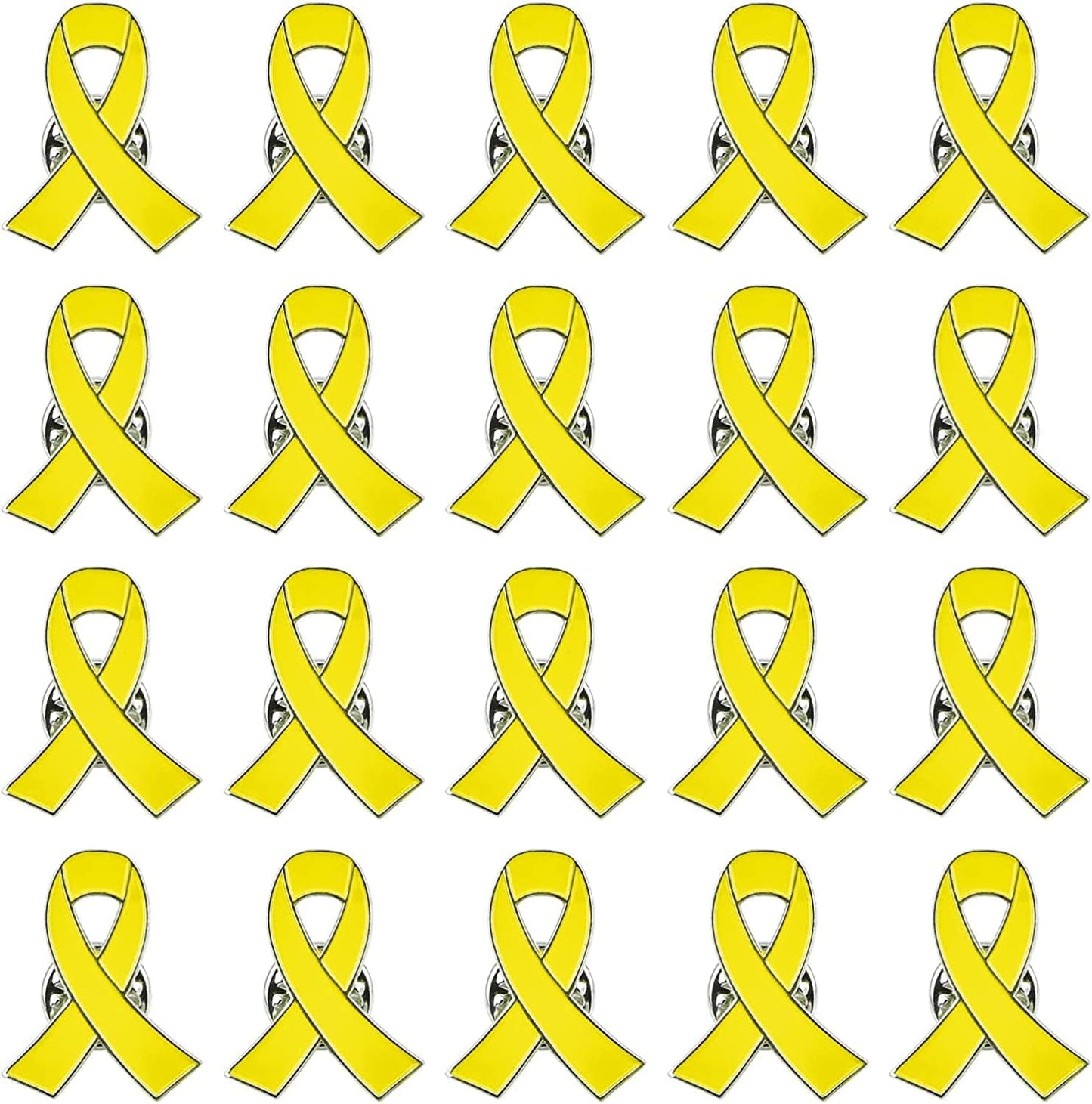 Blue Ribbon Pin, 10 Pcs Awareness Ribbons Lapel Pins Hope Brooch Enamel Jewelry Pins for Man or Women Yellow / 20