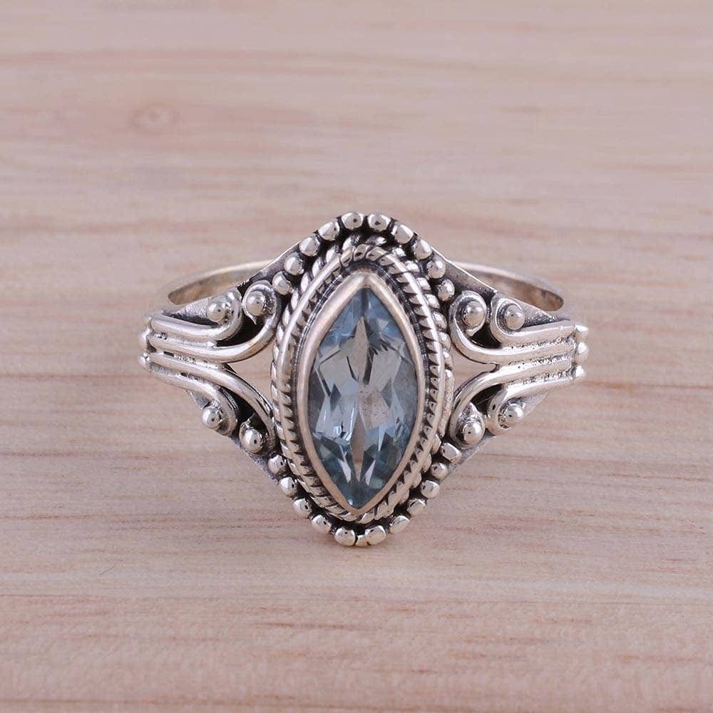 Blue Topaz .925 Sterling Silver Ring, Morning Luxury'