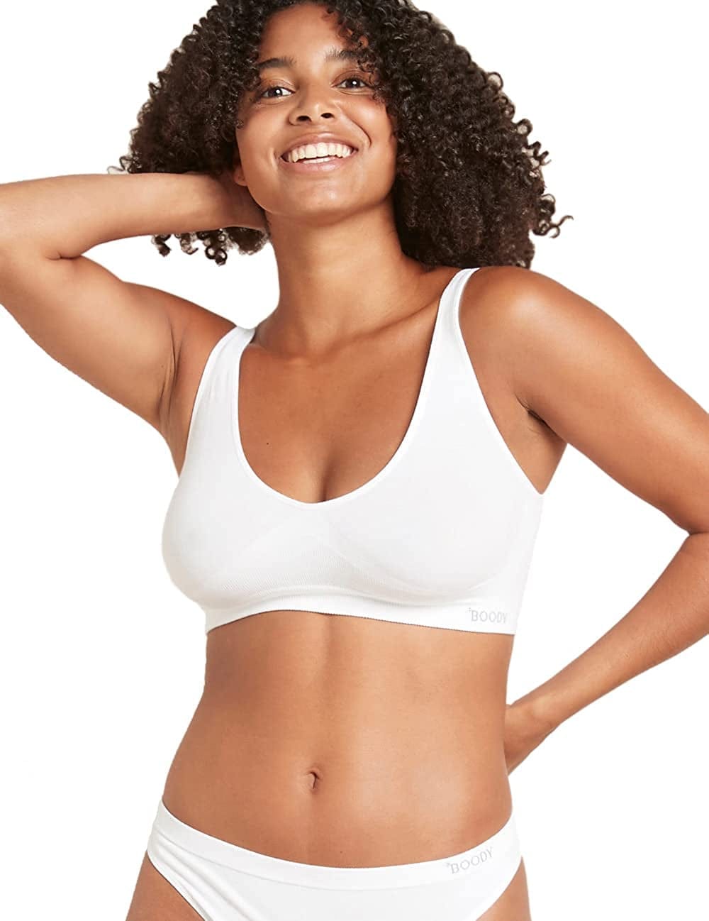 Body Ecowear Women'S Shaper Bra, Wireless, Light Support, Seamless Stretch, Soft Breathable, Bamboo Viscose White / X-Large